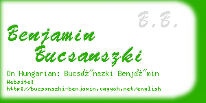 benjamin bucsanszki business card